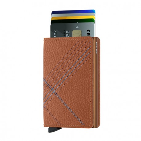 Porte cartes Slimwallet Secrid Stitch Linea Caramello