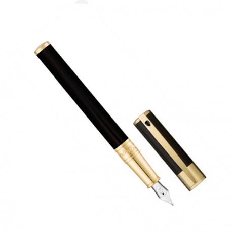 Stylo plume D-Initial ST Dupont noir et chrome