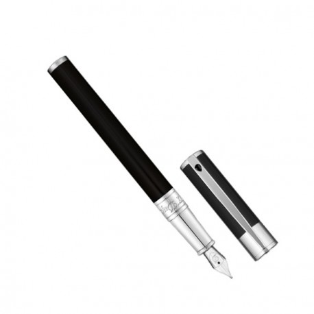 Stylo plume D-Initial ST Dupont noir et chrome