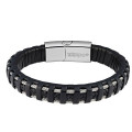 Bracelet cuir tressé et fils métalliques Zippo