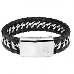 Bracelet mixte Cuir et Acier Zippo