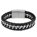 Bracelet mixte Cuir et Acier Zippo